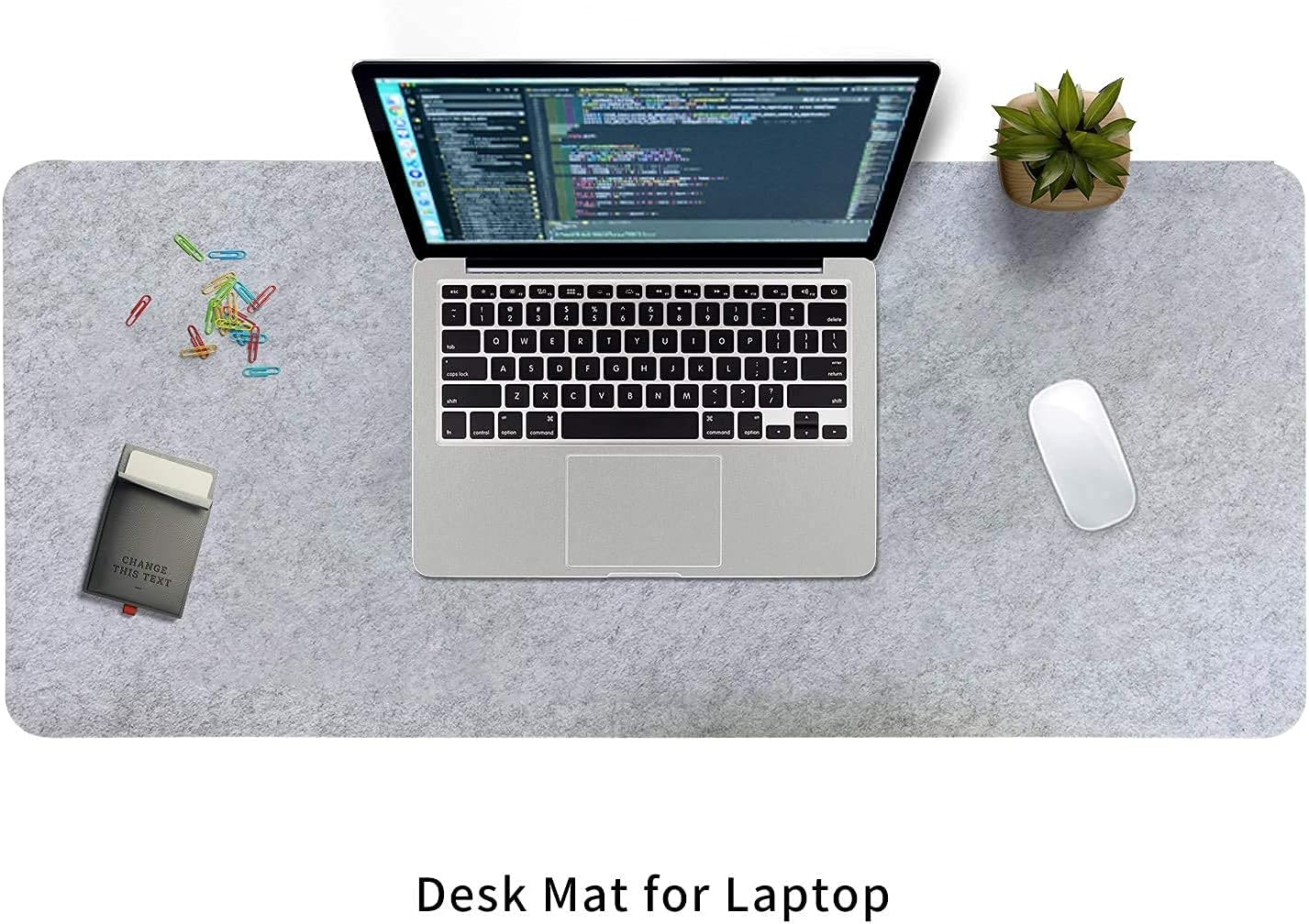 DAWNTREES Large Felt Desk Mat, 40''x16'' Full Keyboard and Mouse Pad for Office and Home, Computer Desk Mat for Desktop, Non-Slip Felt Desk Pad Protector