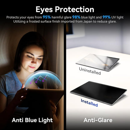 Laptop Privacy Screen 14 Inch Compatible with HP/Dell/Acer/Samsung/Asus/Lenovo/Toshiba,16:10 Aspect Removable Anti Glare Blue Light Filter Protector, 14 in Laptop Privacy Screen Shield