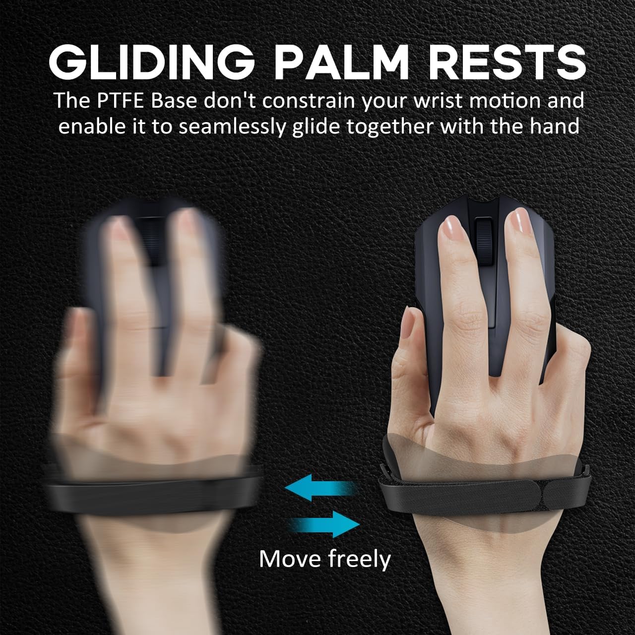 JIKIOU Advanced Ergonomic Right-Handed Gaming Wrist Rest for Mouse - Superior Support for Serious Gamers - Anti-Fatigue, Smooth Glide 2 Pack Black