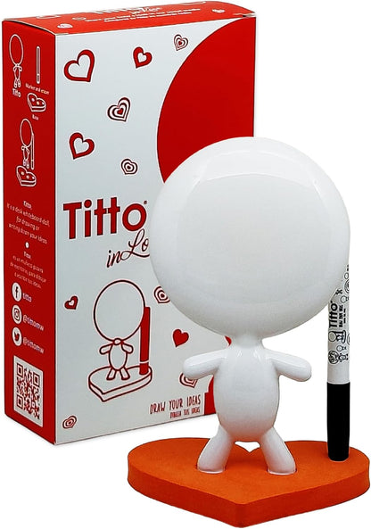 Dry Erase Board - TITTO in Love, Draw Your Ideas - Ceramic Doll - Black Office Design Desk - Coworkers Office Home Gift (Black)