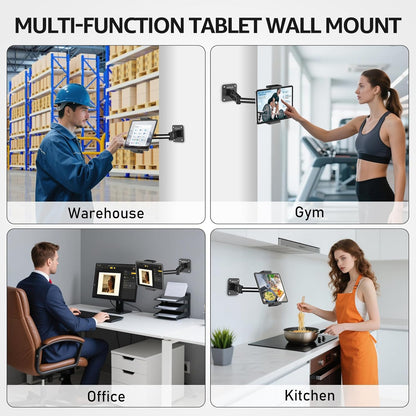 Urmust Tablet Stand for Desk, Adjustable iPad Holder for Bed, 360° Rotation, Sturdy Aluminum Tablet Arm Mount for 4.7"-15.6" iPad Pro/Air/Mini, iPhone, Galaxy Tab, for Kitchen, Work, Video Call