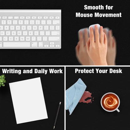 Hsurbtra Desk Pad, 23.6" x 13.8" PU Leather Desk Mat, M Extended Mouse Pad, Waterproof Desktop Blotter Protector, Non-Slip Ultra Thin Small Laptop Keyboard Writing Mat for Office Home, Pink