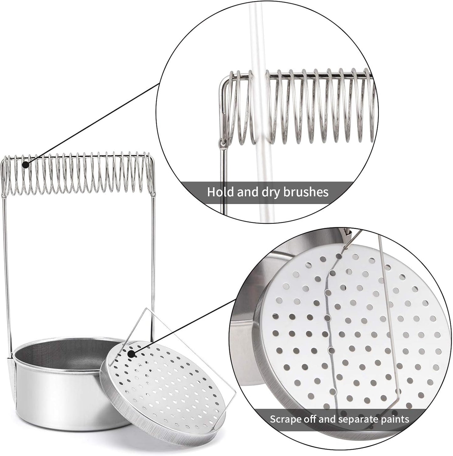 MyLifeUNIT Portable Artist Brush Washer, Paint Brush Cleaner with Wash Tank & Removable Screen