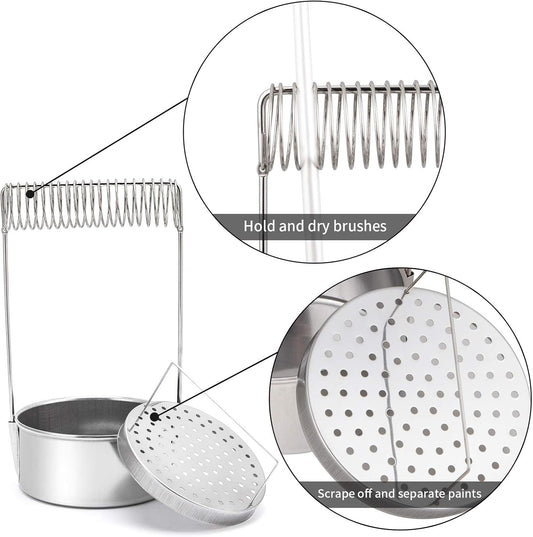 MyLifeUNIT Portable Artist Brush Washer, Paint Brush Cleaner with Wash Tank & Removable Screen