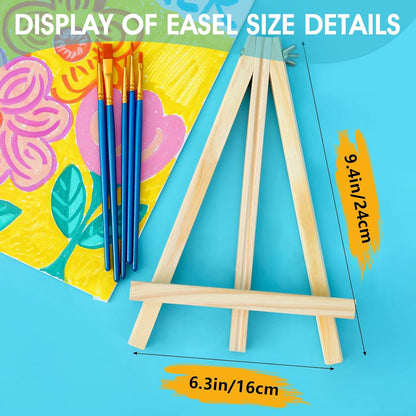 ESRICH 11.8In Wood Easels,Tabletop Painting Display Easels, Painting Party Easel, Kids Student Tabletop Easels for Painting,Portable Canvas Photo Picture Sign Holder（4 Pack ）