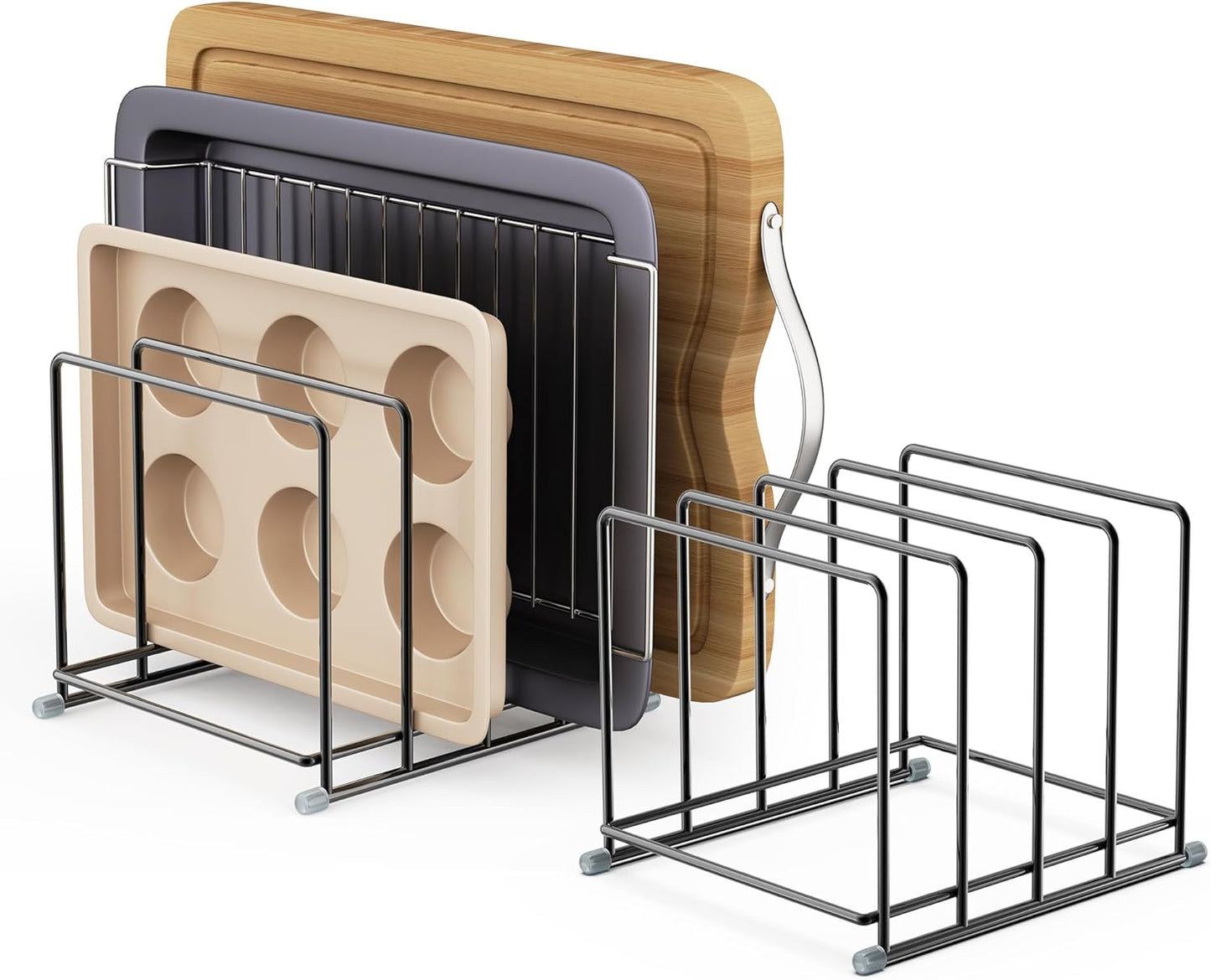Cutting Board Organizer-1.6in Wide Kitchen Cutting Board Holder Stand for Pan,Baking Sheets,Cookie Sheets with 4 Slots,Baking Sheet Oragnizer(1PC-Large)