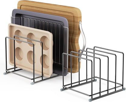 Cutting Board Organizer-1.6in Wide Kitchen Cutting Board Holder Stand for Pan,Baking Sheets,Cookie Sheets with 4 Slots,Baking Sheet Oragnizer(1PC-Large)