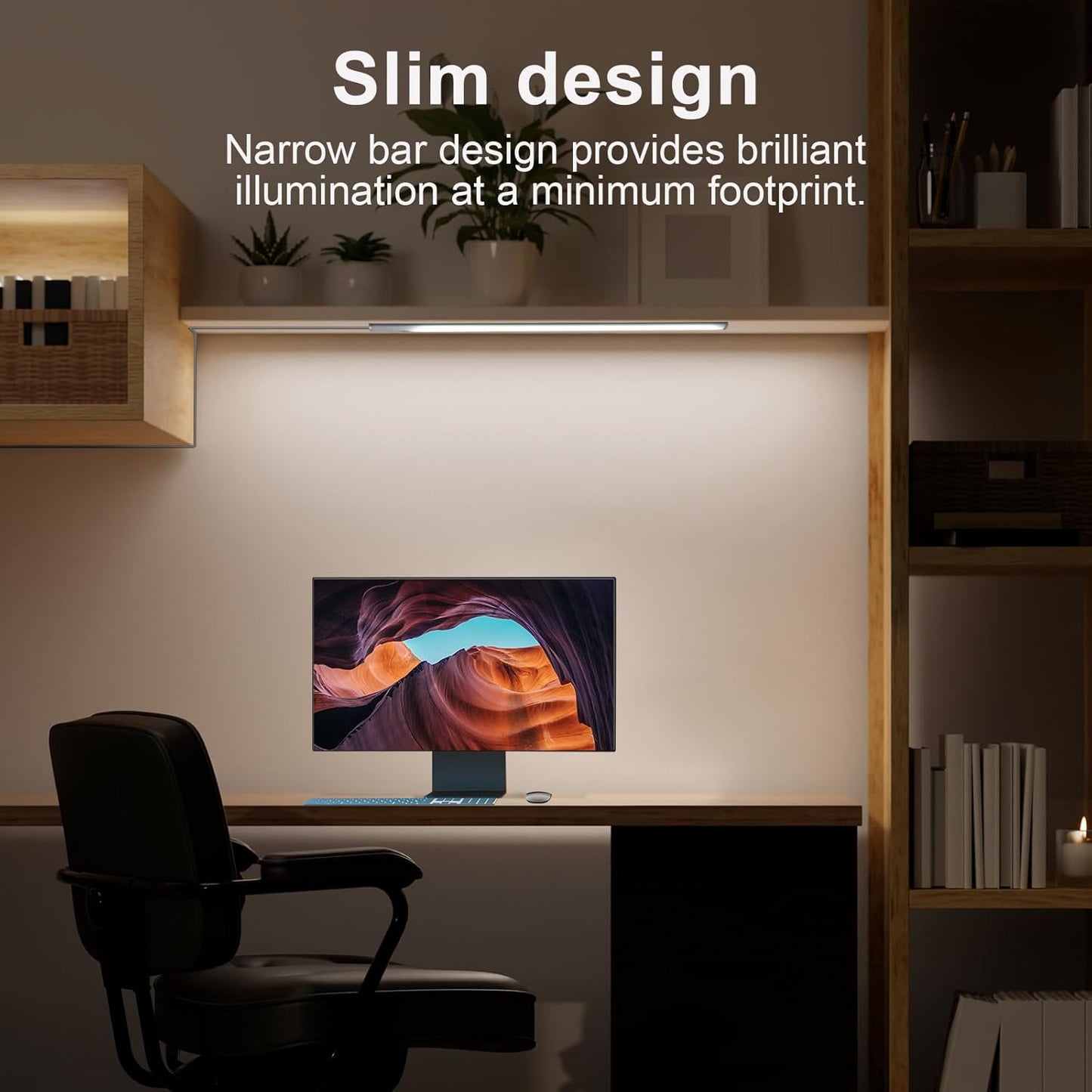 JUSJUBR 12-Inch Slim LED Under Cabinet Light with Memory Function, Warm White 3000K Dimmable USB Light Bar for Rooms
