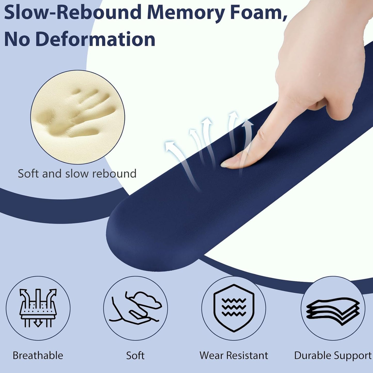 Sushret Mouse Pad and Keyboard Wrist Rest, 3-in-1 Gel Memory Foam Ergonomic Mouse Pad with Wrist Rest Set,Gaming Mousepad Arm Cushion Support for Computer Office Desk Accessories Cute Setup,Sage Green