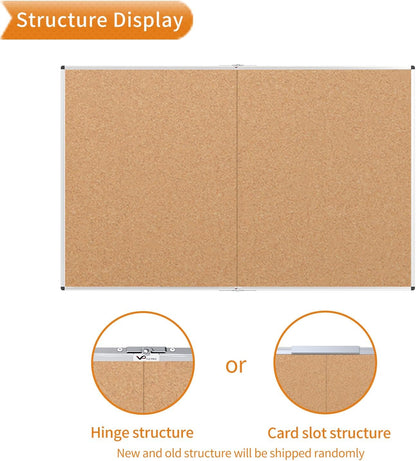 VIZ-PRO Cork Notice Board, 36 X 24 Inches, Silver Aluminium Frame