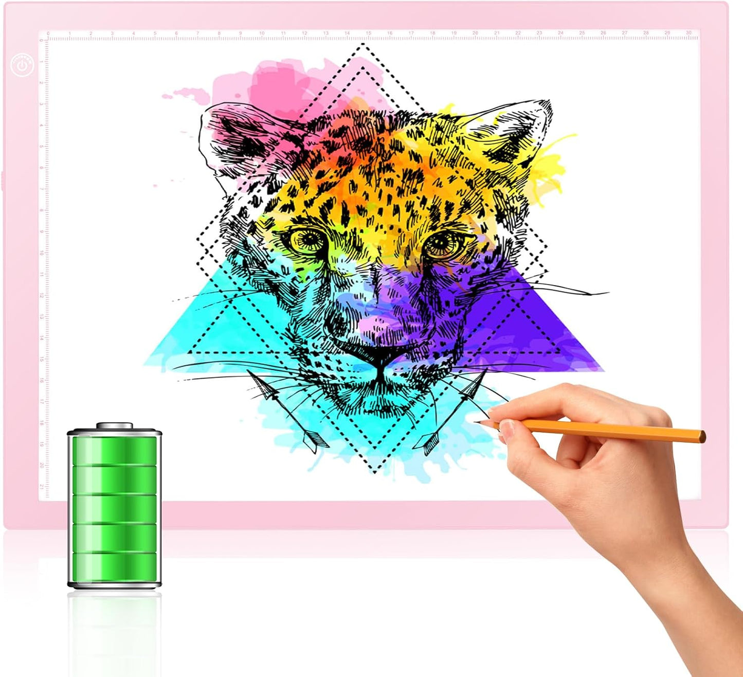 LitEnergy A3 Copy Light Board Tracing Box, Ultra-Thin Adjustable Drawing Tablet USB Power Artcraft LED Tracer Pad for Diamond Art Painting Accessories, Streaming, Sketching, Animation, Stenciling