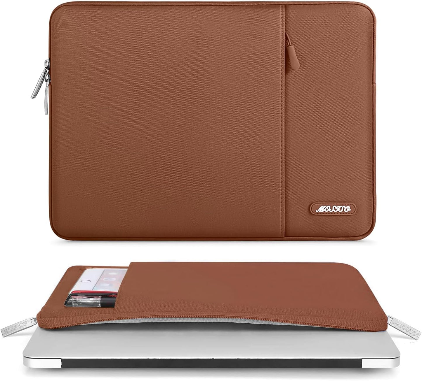 MOSISO Laptop Case 13.3 inch, 13-13.3 inch Laptop Sleeve Compatible with MacBook Air/Pro 13/Pro 14 M5 M4 M3 M2 M1, HP Dell ASUS Lenovo,Polyester Vertical Computer Sleeve Bag with Pocket, Antique Green - Colors A