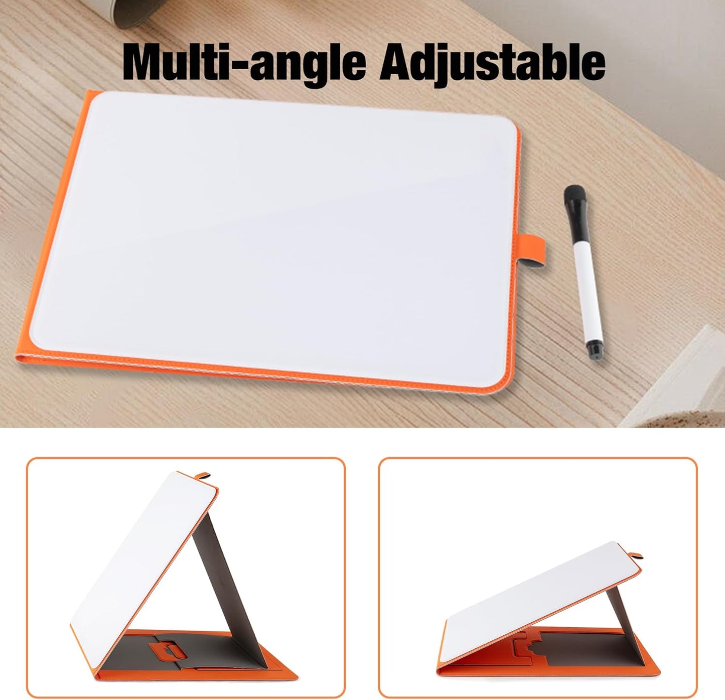 Glass Desktop Whiteboard 15.8×7”, Dry Erase Note Memo Board, Desk Organizer with Storage for Office, Home, Study, Black