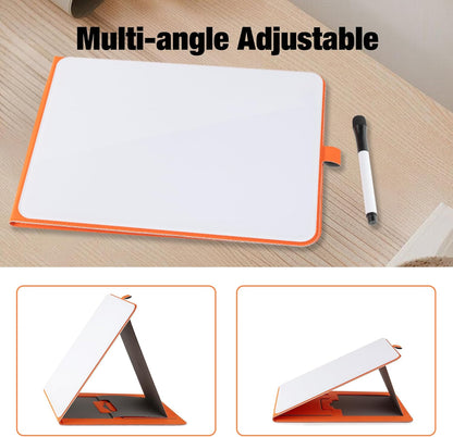 Glass Desktop Whiteboard 15.8×7”, Dry Erase Note Memo Board, Desk Organizer with Storage for Office, Home, Study, Black