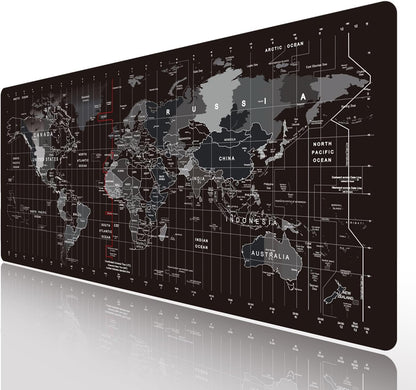 HGWALP Black Topographic Large Gaming Mouse Pad Extended XXL(900 * 400 * 3MM) Mouse Mat Long Desk Pad with Stitched Edges for Keyboard Home Office Gaming Work Big Desk Mat