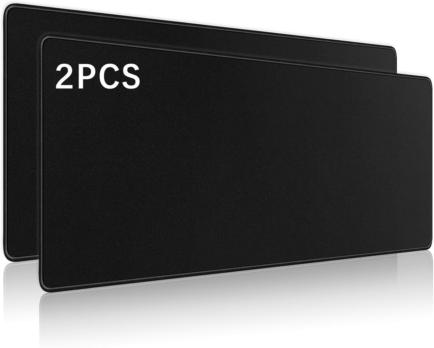 4 Pcs Large Gaming Mouse Pad Black 31.5x11.8 in,Extended Desk Keyboard Pad with Micro Weave Cloth, Edges Stitched Gaming Mouse Pad Pack for Office and Home Use
