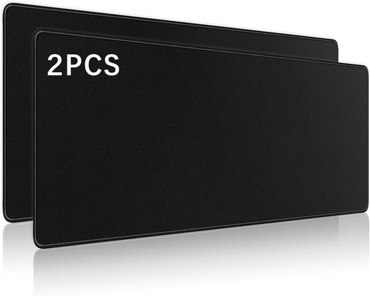 4 Pcs Large Gaming Mouse Pad Black 31.5x11.8 in,Extended Desk Keyboard Pad with Micro Weave Cloth, Edges Stitched Gaming Mouse Pad Pack for Office and Home Use