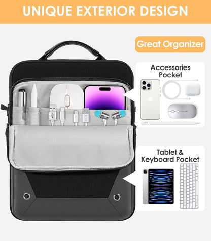 MoKo 9-11 Inch Tablet Sleeve Bag 360° Protetive Carrying Case Compatible with iPad 10th 10.9, iPad Air 5/4th 10.9, iPad 9/8th 10.2, iPad Pro 11, Tab S8/S9 11, with Handle and Shoulder Strap, Black