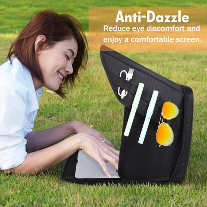 Laptop Sun Shade Laptop Sun Glare Shield Privacy Screen Hood Lightweight Laptops Sunshade Bag for Working Outside Portable Shield Cover 12-14'' (Patent Pending)