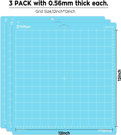 HTVRONT Standard Grip Cutting Mat, 6 Pack Cutting Mat 12x12 Compatible with Cricut Maker 3/Maker 4/Maker/Explore 3/4/5/Air 2/One, Standard Adhesive Sticky Quilting Cutting Mats Replacement Accessories