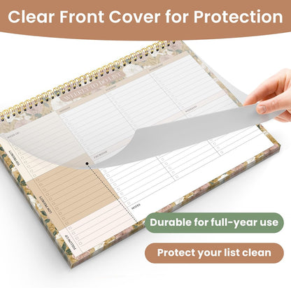 Weekly To Do List Notepad with 52 Undated Sheets（8.5"×11"）- Undated Weekly Planner Notepad for Office Desk Accessories and Supplies - Midnight Lilac