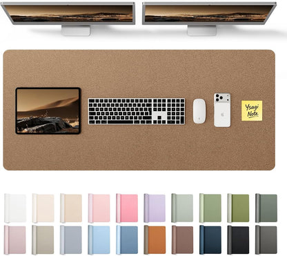 YSAGi Leather Office Desk Pad Protector, Large Mouse Pad, Non-Slip, PU Leather, Laptop Desk Blotter, Waterproof Writing Pad for Office and Home, Black, 23.6" x 13.8" - Colors B