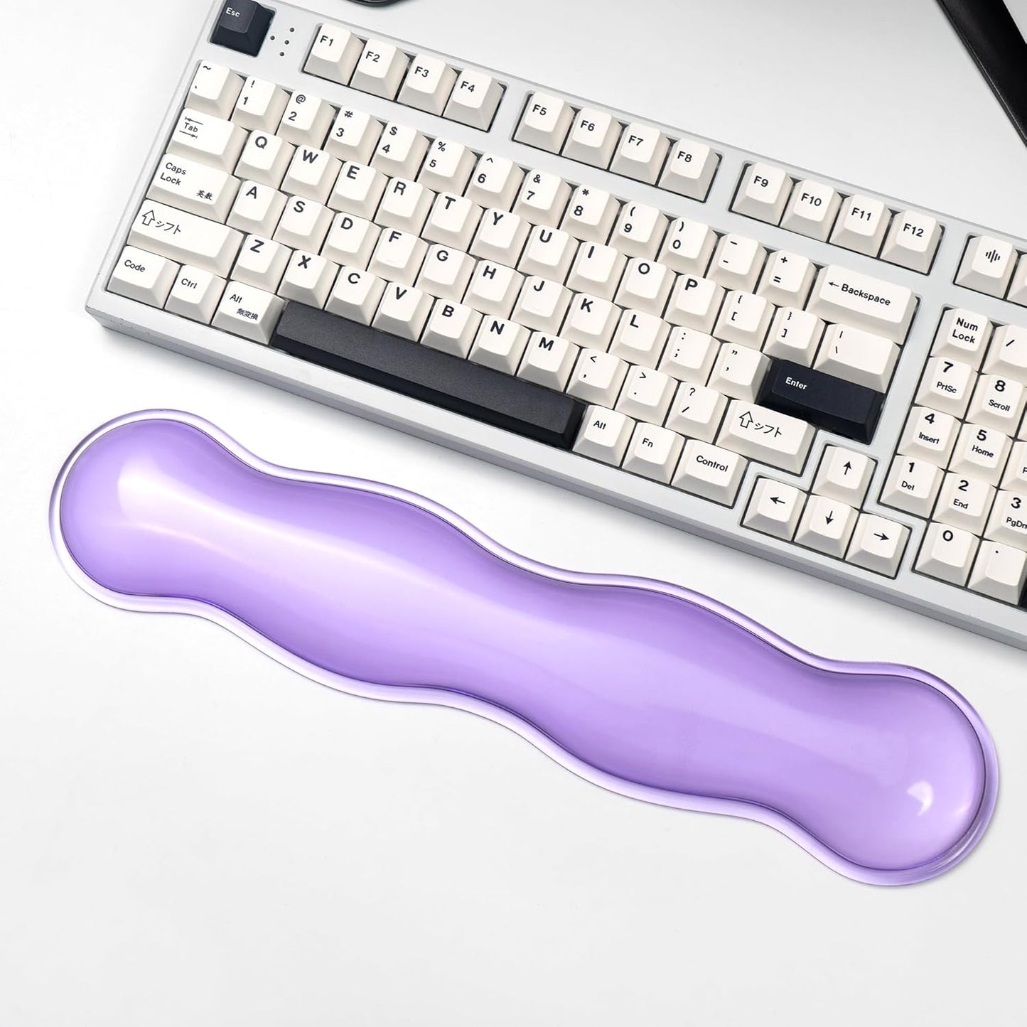 Clear Gel Wrist Rest for Keyboard and Mouse, Green Silicone Mouse Wrist Rest Set, Cute Ergonomic Wrist Rest for Keyboard 60%/75%(Green)