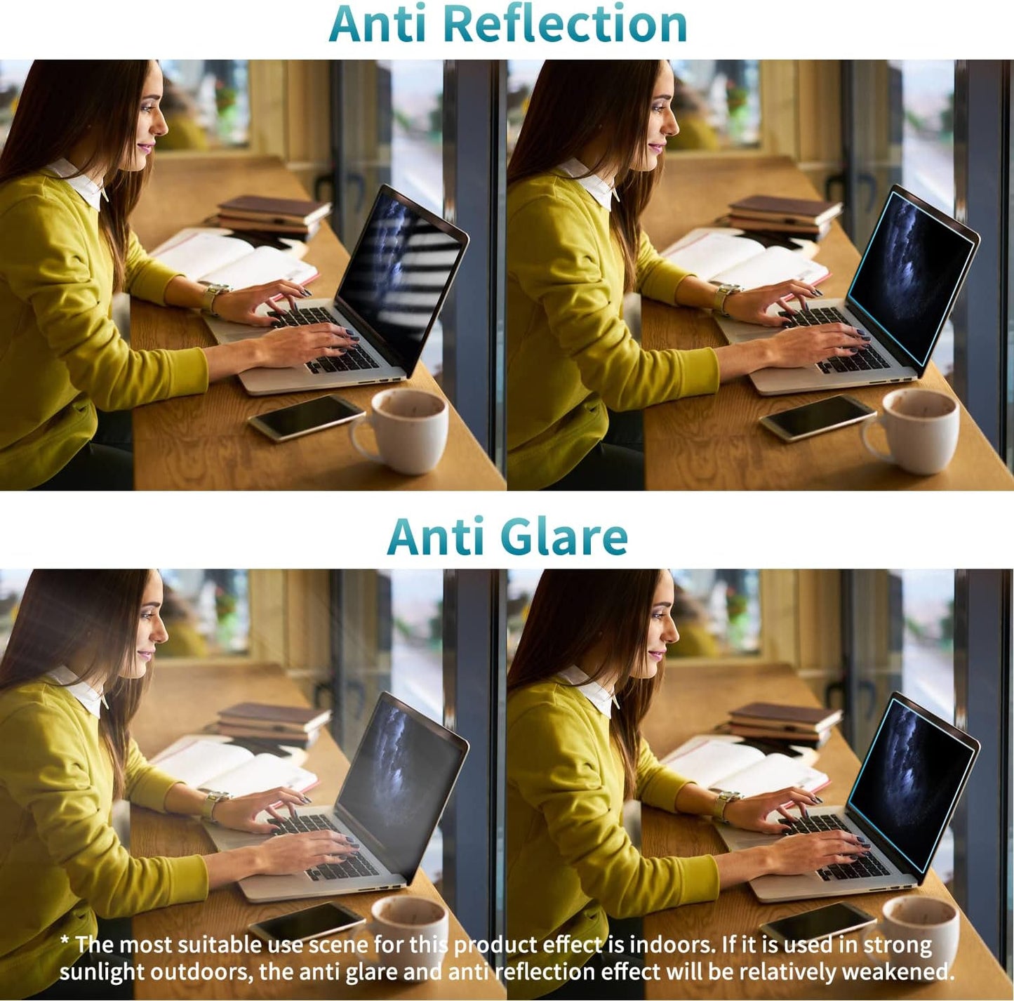 F FORITO 2-Pack 15.6 Inch Anti Blue Light Laptop Screen Protector, Eye Protection Anti Glare Matte Computer Screen Cover for 15.6" Laptop with 16:9 Aspect Ratio, Reduce Eye Strain and Touch Sensitive