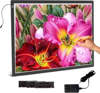 YINGWOND A1 Large LED Light Board for Diamond Painting, Tracing Copy Pad with Scale Eye Protection, Dimmable Brightness A1 Light Box for 5D Diamond Painting, Sketching, Animation