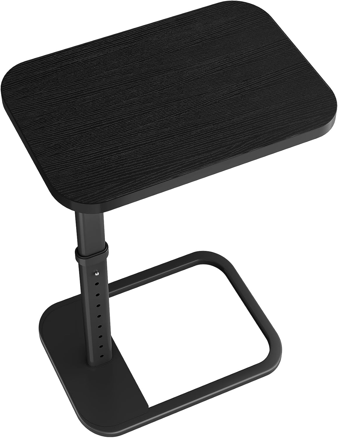 Kitstorack TV Tray Table, Adjustable Height & Flip-Top & Rounded Metal Corners, Snack Table for Couch, Sofa, Bed, Chair, Living Room, C Shaped End Side Table for Eating, Dinner or Laptop, Small Spaces