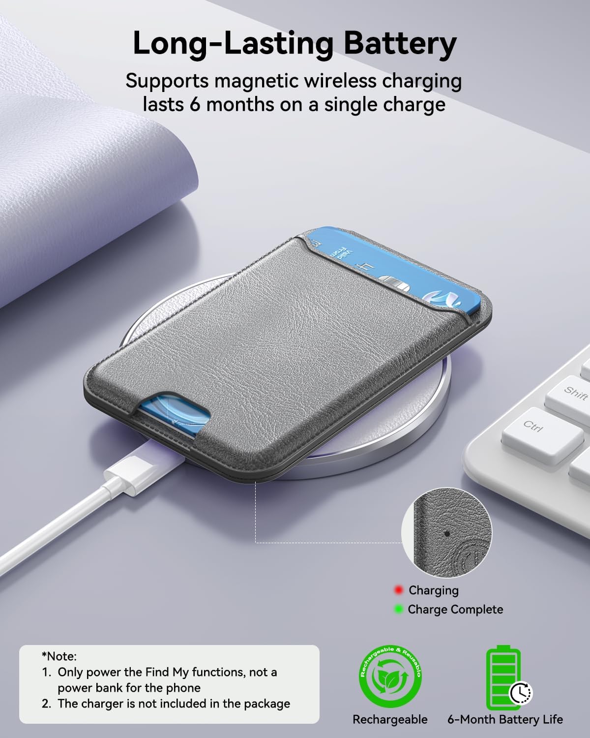 for MagSafe Wallet, Works with Apple Find My,5 Card Holder with Stand, Magnetic Phone Wallet Stand for iPhone 17/16/15/14/13/12 Pro Max Air Plus, RFID Blocking Vegan Leather,Black