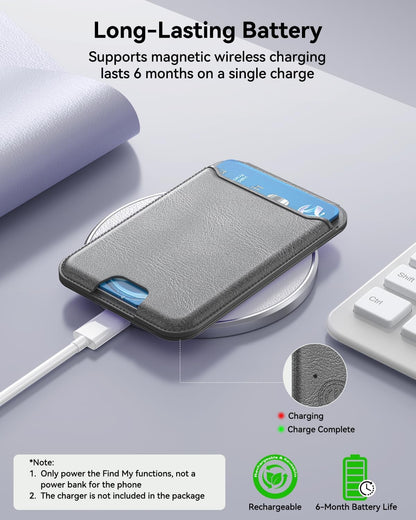 for MagSafe Wallet, Works with Apple Find My,5 Card Holder with Stand, Magnetic Phone Wallet Stand for iPhone 17/16/15/14/13/12 Pro Max Air Plus, RFID Blocking Vegan Leather,Black