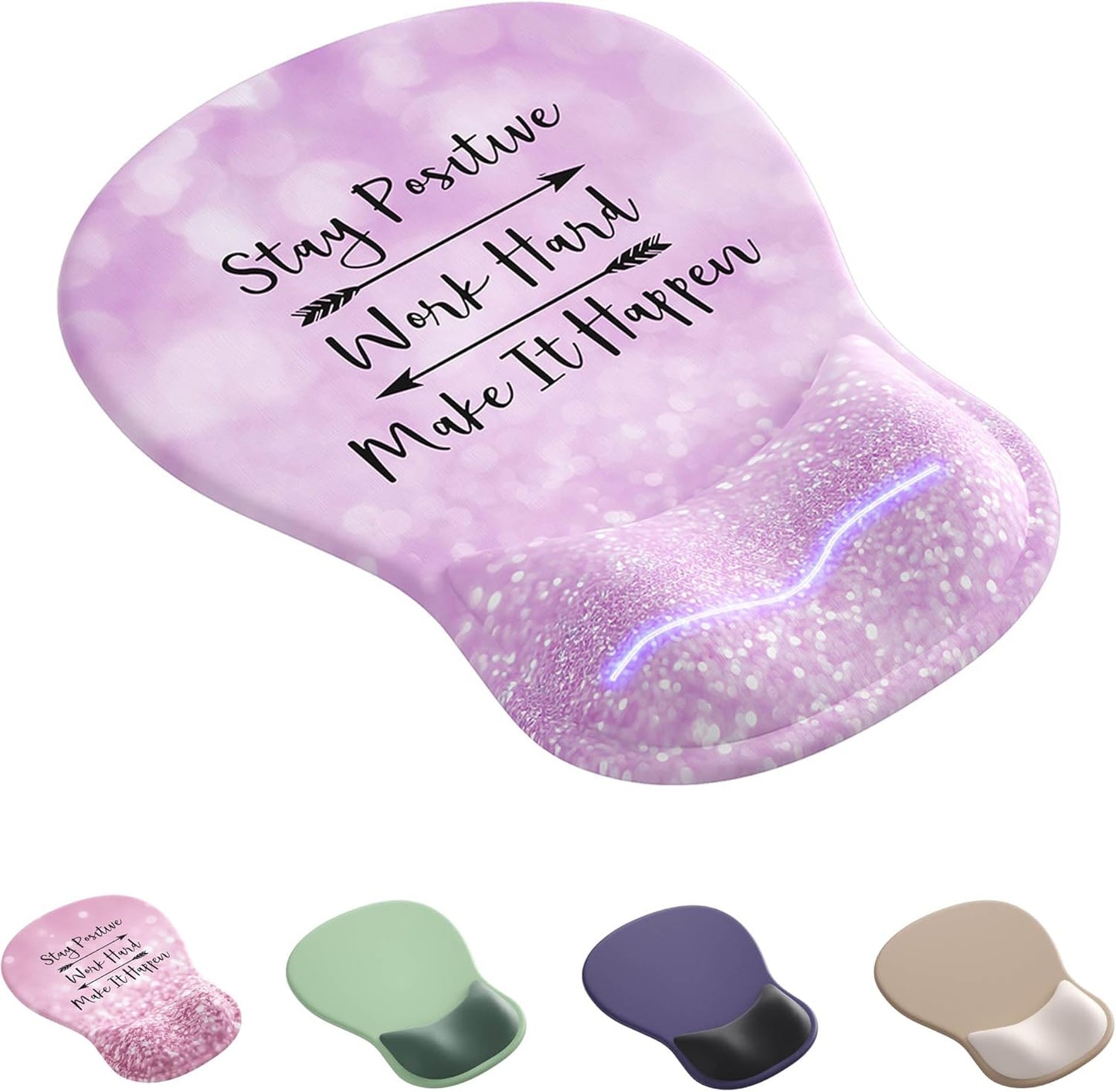 Ergonomic Mouse Pad with Wrist Rest,Cute Gel Mousepad Wrist Support - Small Mini Portable for Travel Mouse Pads for Desk Laptop,Computer,Office & Home Decor (Pink&Light Pink)