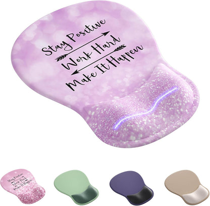 Ergonomic Mouse Pad with Wrist Rest,Cute Gel Mousepad Wrist Support - Small Mini Portable for Travel Mouse Pads for Desk Laptop,Computer,Office & Home Decor (Pink&Light Pink)