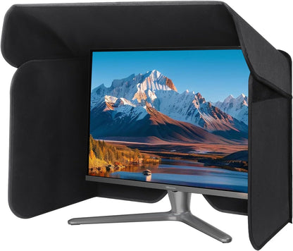 27 inch Display Monitor Hood Sunshade Portable Desktop Computer Sunshade Adjustable Monitor Sunhood for Dell HP Philips Samsung Viewsonic