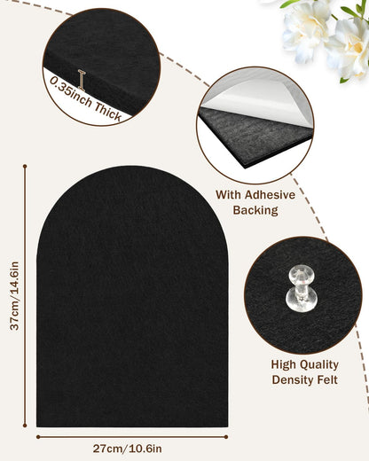 Arched Felt Bulletin Board, Cork Board Alternative for Wall, 10.6in x 14.6in Self-Adhesive Pin Board, 0.35" Thick 2 Pack for Home Office Decor (Camel-2727-2p)