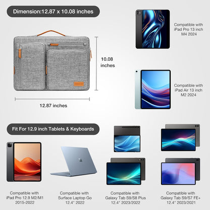 MOSISO 9-11 inch Tablet Sleeve Case for iPad A16 2025, iPad Air 11 inch M3 M2, iPad Pro 11 M4, iPad 10/9/8/7th, Galaxy Tab A9+/S9/S8/Plus 11, Side Open Carrying Bag with 4 Zipper Pockets, Black
