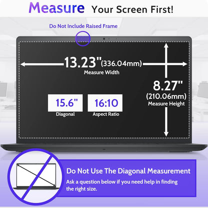 Peslv 15.6 Inch Laptop Privacy Screen Compatible With Lenovo Hp Dell Acer Asus Thinkpad Envy Xps, 16:9 Aspect Removable Anti Glare Blue Light Filter Protector, 15 In Computer Monitor Security Shield