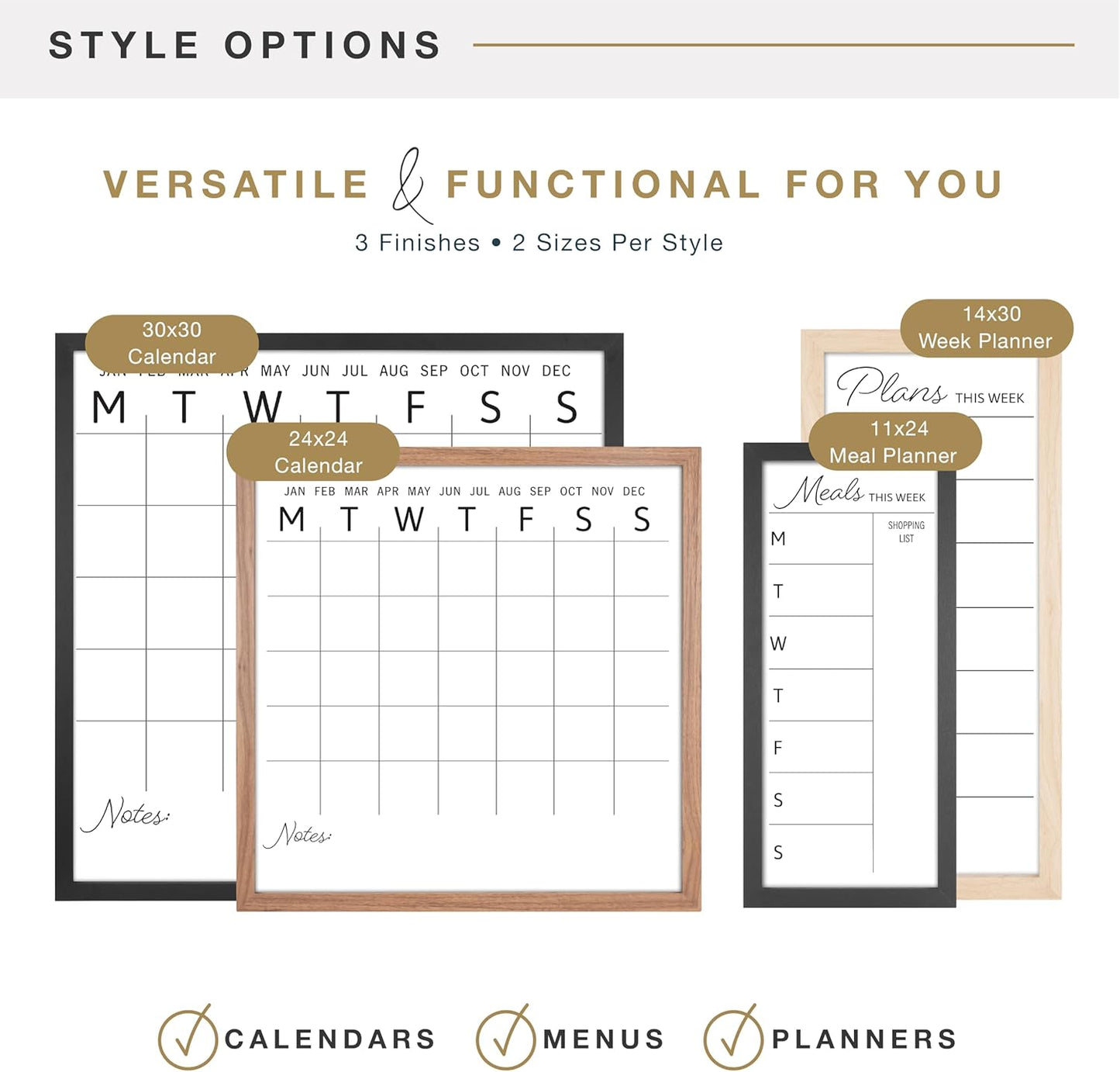 MCS Dry Erase Weekly Planner 11x24 Walnut Framed Calander Whiteboard for Wall, Plan Your Week with Family Weekly Planner for Dinners, Sports, Events & More