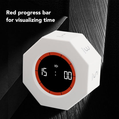 Fabater Pomodoro Timer, Hexagon Flip Timer, Desk Productivity Cube Timers with 1 3 5 15 30 60 90 Minute Presets, Time Management for Classroom Cooking Studying Working (Black)