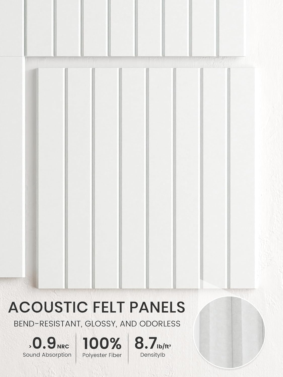 Bumusty Large Cork Board Alternative-48 x 36" Felt Bulletin Board Tiles, with 30 Pushpins, 70 Adhesive Tabs, Fine-Stripe 12-Pack, Cork Boards for Office Push Pin Board Felt Board-Oatmeal