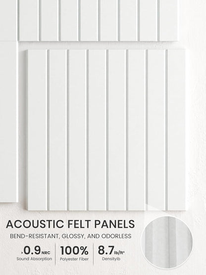 Bumusty Large Cork Board Alternative-48 x 36" Felt Bulletin Board Tiles, with 30 Pushpins, 70 Adhesive Tabs, Fine-Stripe 12-Pack, Cork Boards for Office Push Pin Board Felt Board-Oatmeal