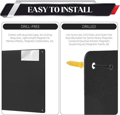 2Pack Magnet Board,17" x 12"Magnetic Board for Wall for Magnets,Display Magnetic Letters,Numbers,Spice Jars,Sticky Notes,and Photos,Suitable for Walls,Refrigerators,Cubicles,Cabinets, and More