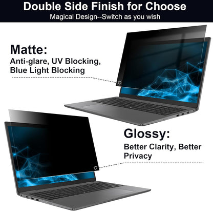 13.3 Inch 16:9 Laptop Privacy Screen Filter, Computer Monitor Privacy Shield, Anti Scratch Anti Spy Anti Glare Blue Light Screen Protector