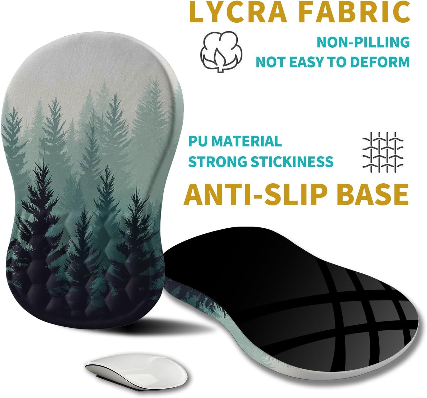 Hokafenle Ergonomic Mouse Pad Wrist Support, Wrist Rest Mousepad for Carpal Tunnel Pain Relief with Integrated Memory Foam Slope Massage Bulge (11.8x7.9 inch,Topographic Contour)