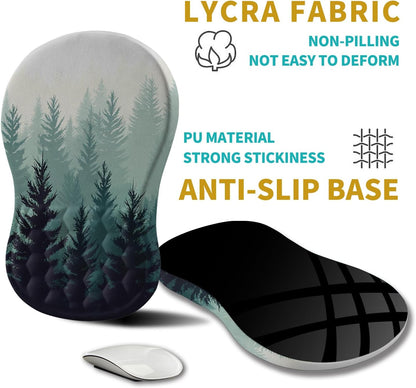 Hokafenle Ergonomic Mouse Pad Wrist Support, Wrist Rest Mousepad for Carpal Tunnel Pain Relief with Integrated Memory Foam Slope Massage Bulge (11.8x7.9 inch,Topographic Contour)