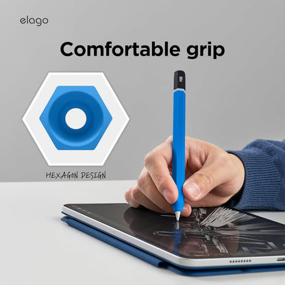 elago Classic Pencil Case Compatible with Apple Pencil (USB-C), Perfect Grip, Protective Skin, Silicone Sleeve, Supports Magnetic Attachment [Yellow]