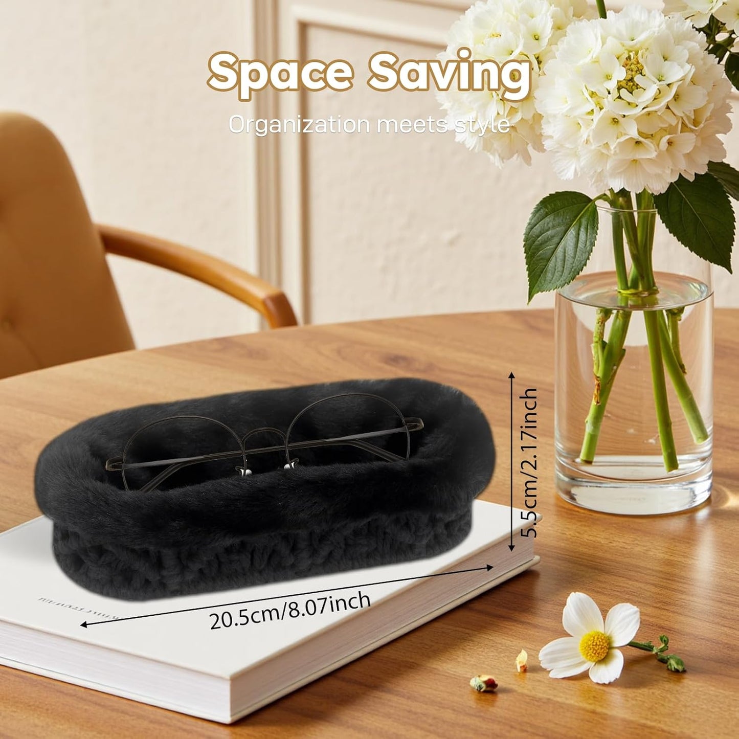Glasses Holder,Anti-scratch Plush Lined Eyeglass Holder Stand for Nightstand Desk Storage Organizer