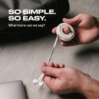 Side Winder Mini and Max Headphone, Earbud and Charging Cable Winder and Organizer Perfect for Wrapping Earbuds and Cords for Travel and Organization (Black, Max)