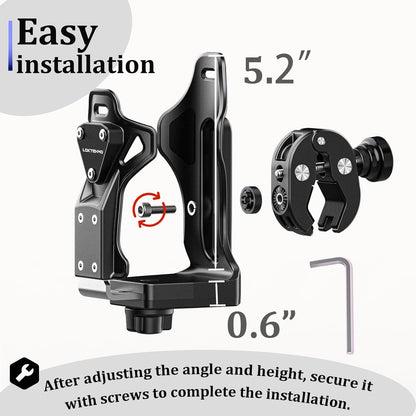 LOKTENWO Anti-Theft Motorcycle Cup Holder, Extra Large Adjustable Size Bike Water Bottle Holder for 1.95-3.6" Diameter Bottles, Bicycle Drink Cage for Handlebar & Frame Fit Scooter, Stroller, ATV